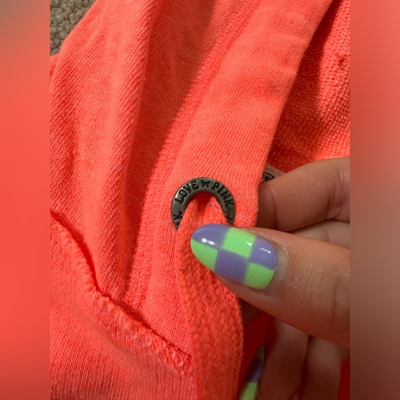VS PINK Orange Slouchy Pullover Hoodie, Size Small - Picture 6 of 7
